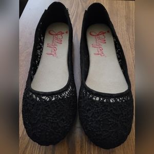 JELLYPOP BLACK CROCHET FLATS W/MEMORY FOAM INSOLE - SIZE 8M
